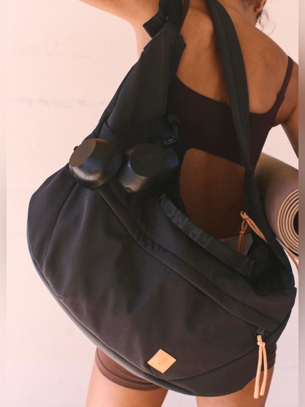 Free People Movement All You Need Convertible Carryall Tote Black NWT
